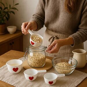 Williams Sonoma Ceramic Heart Measuring Cups Set of 4